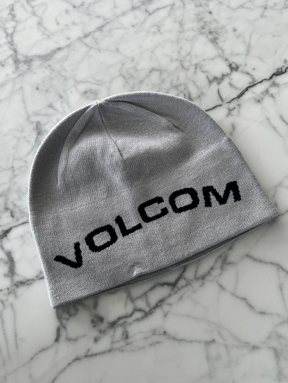 BNWOT Volcom Light Gray Beanie with Black Logo